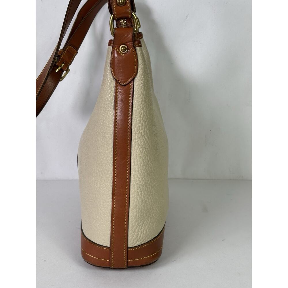Dooney & Bourke Ivory Pebbled Leather Zipper Shoulder Bag - Picture 2 of 16